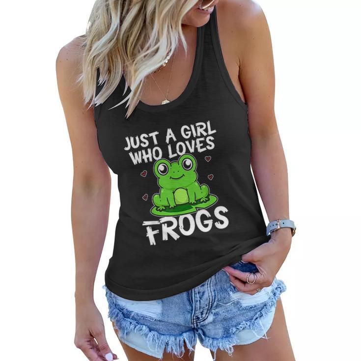 Just A Girl Who Loves Frogs Cute Green Frog Costume Women Flowy Tank