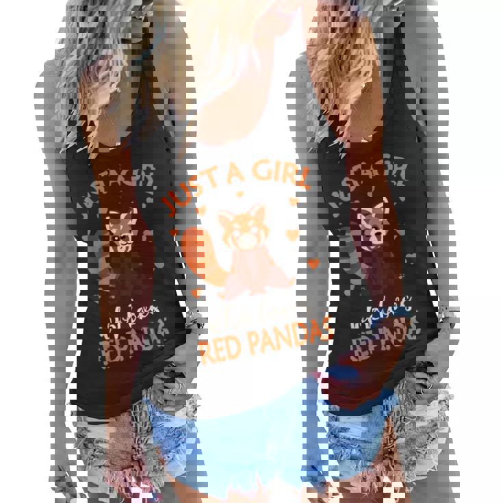 Just A Girl Who Loves Red Pandas Red Panda Girls Kids Women Flowy Tank