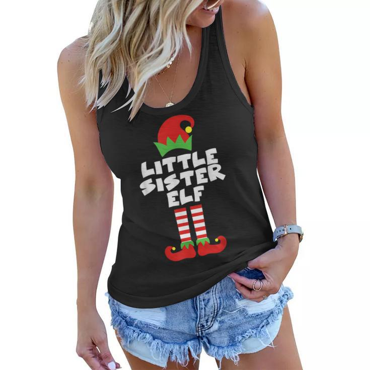 Little Sister Elf Matching Family Christmas Adorable Costume Women Flowy Tank