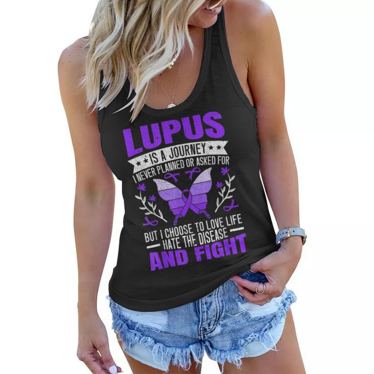 Lupus Awareness Butterfly Wear Purple Sle Autoimmune Disease  Women Flowy Tank