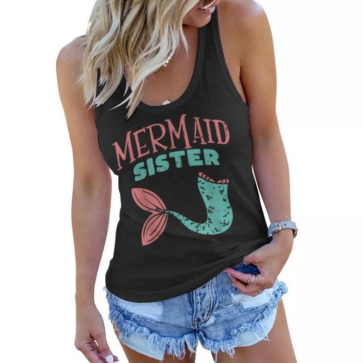 Mermaid Sister Fish Tail Sis Family Security Matching Gift Women Flowy Tank