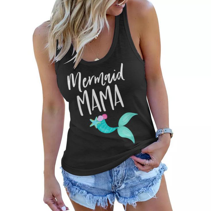 Mom Birthday Party Outfit Dad Mommy Girl Mermaid Mama Shirt Women Flowy Tank