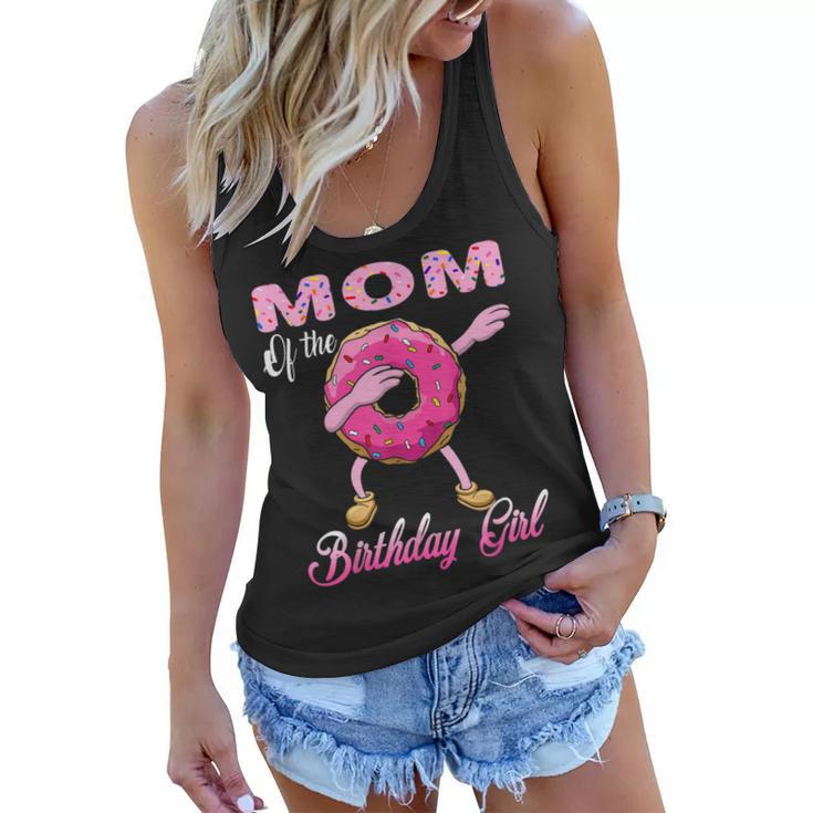 Mom Of The Birthday Girl Donut Dab Matching Party Outfits  Women Flowy Tank
