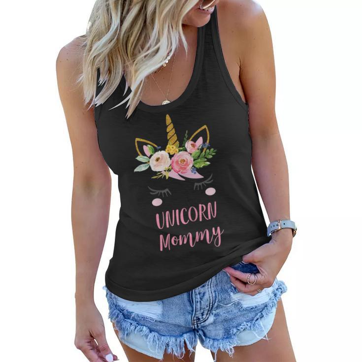 Mom Of The Birthday Girl Shirt Unicorn Mommy Shirt Women Flowy Tank