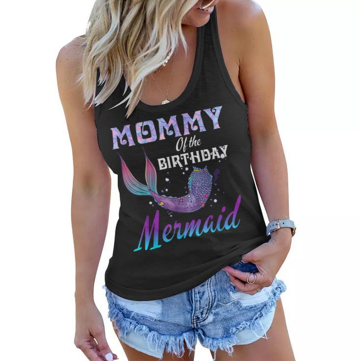 Mommy Of The Birthday Mermaid Shirt Matching Party Outfits Women Flowy Tank