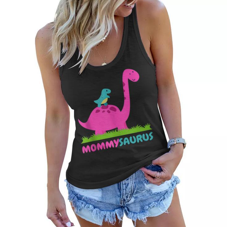 Mommysaurus  Dinosaur Mommy Mama Saurus Mothers Day  Women Flowy Tank