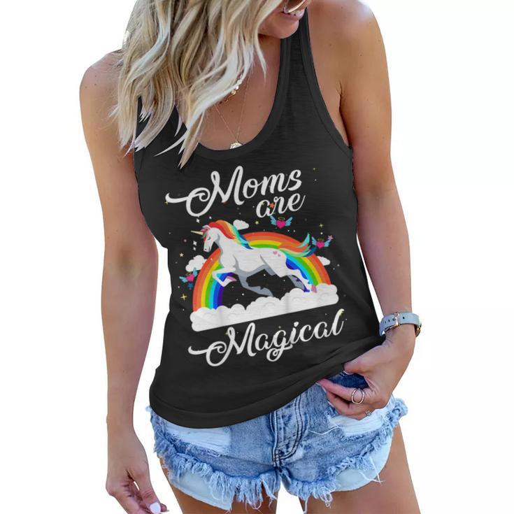 Moms Are Magical Mothers Day  With Rainbow Unicorn Women Flowy Tank