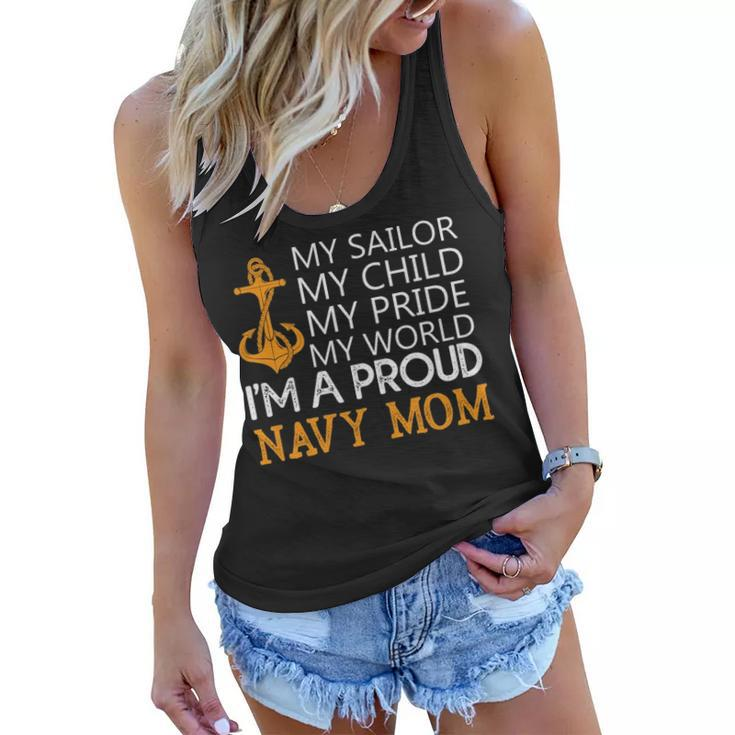 My Sailor My Child My Pride My World Proud Navy Mom V2 Women Flowy Tank