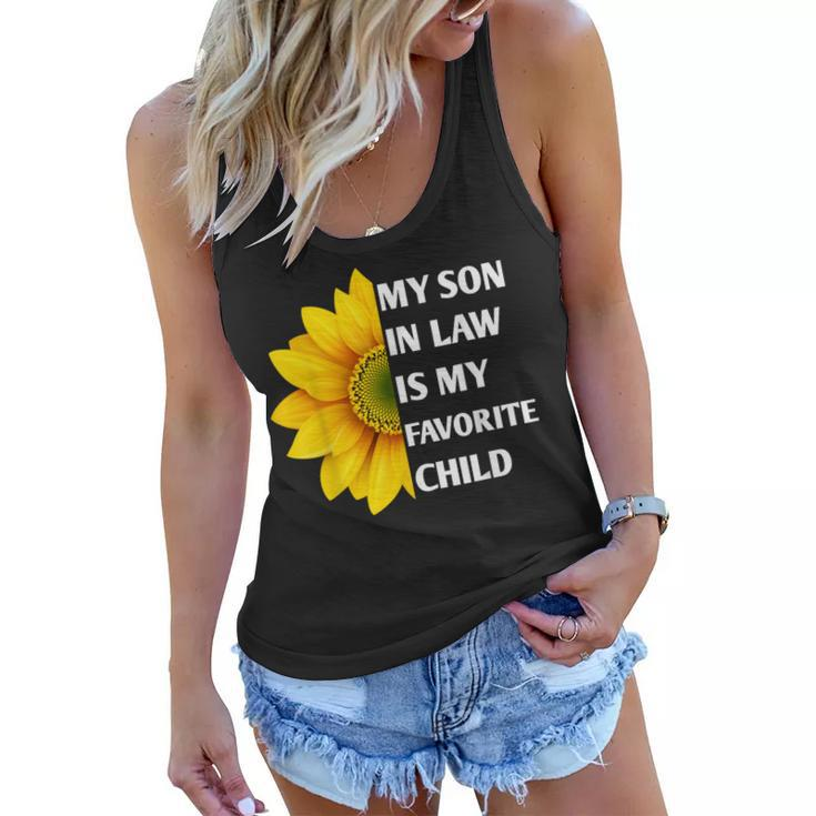 My Son In Law Is My Favorite Child Sunflower Family Matching  Women Flowy Tank