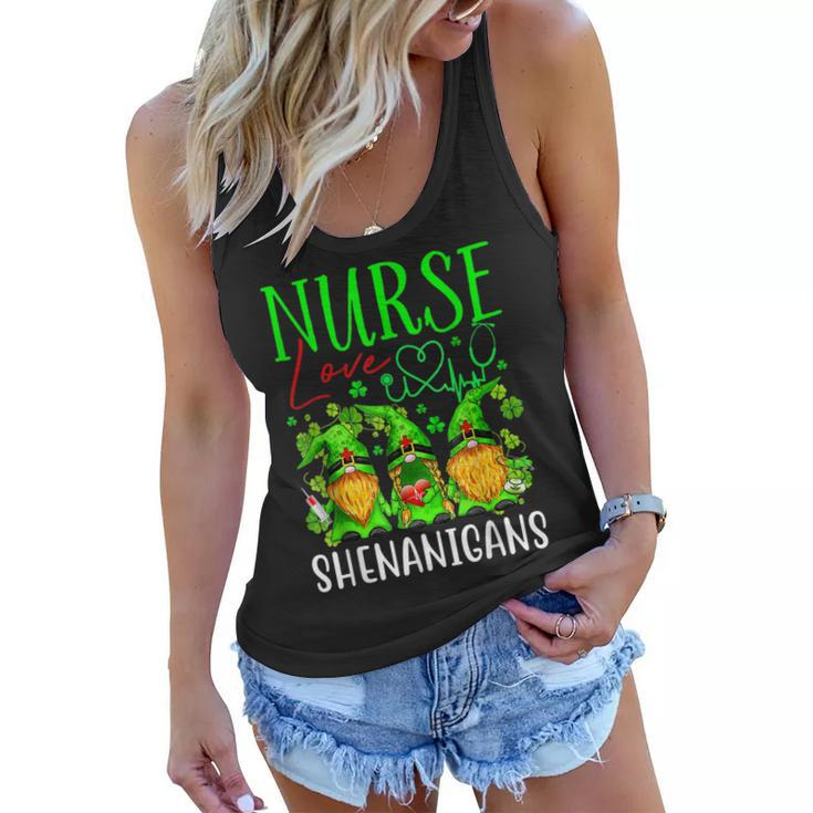 Nurses Love Shenanigans Funny Gnomes Nurse St Patricks Day  V3 Women Flowy Tank