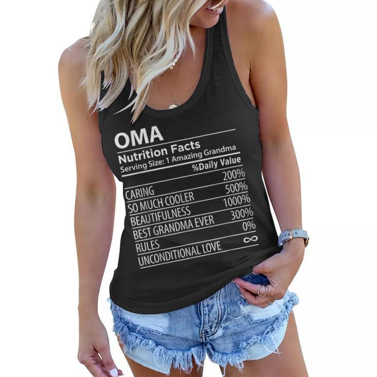 Oma Nutrition Facts | Funny Grandma Mothers Day  Women Flowy Tank