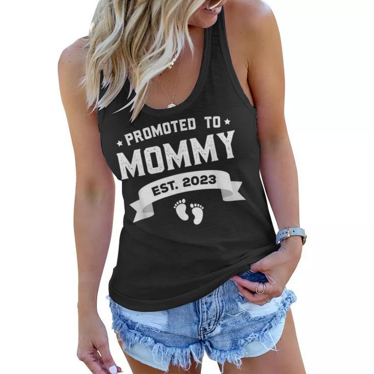 Promoted To Mommy Est 2023 New Mom Gift First Mommy  Women Flowy Tank