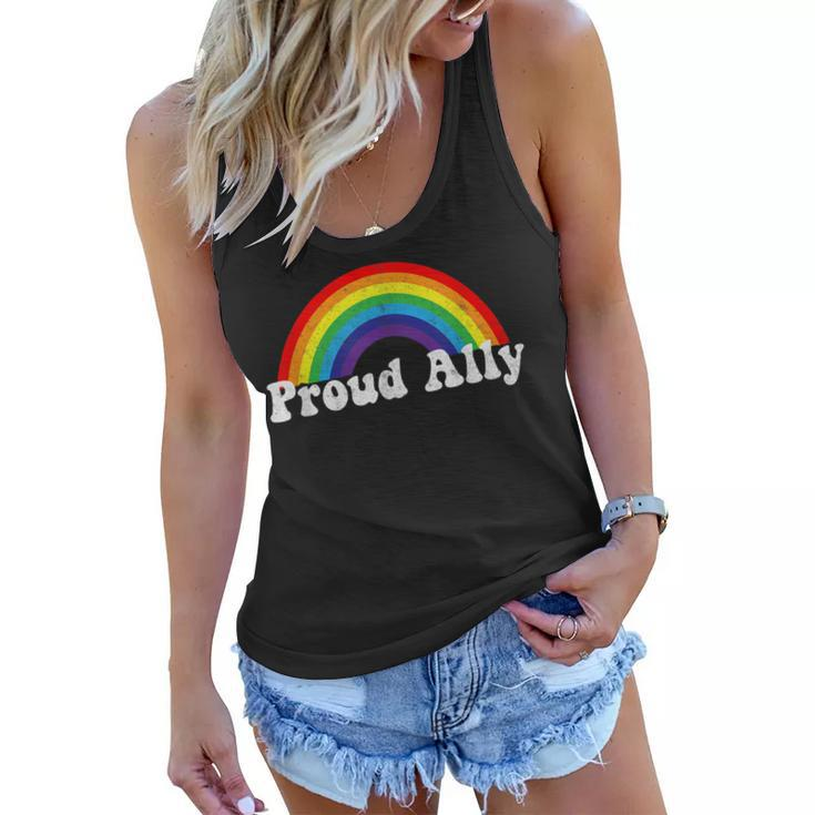 Proud Ally Pride Shirt Gay Lgbt Day Month Parade Rainbow  Women Flowy Tank