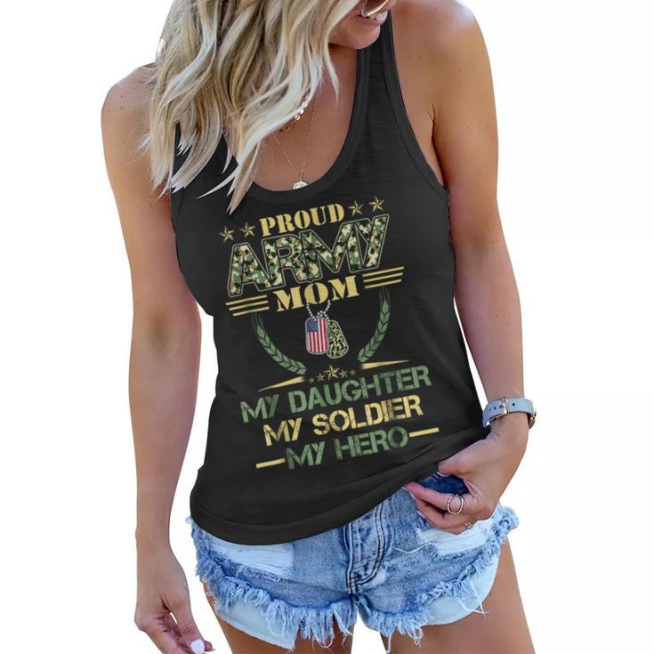 Proud Army Mom Daughter Veteran  Women Flowy Tank