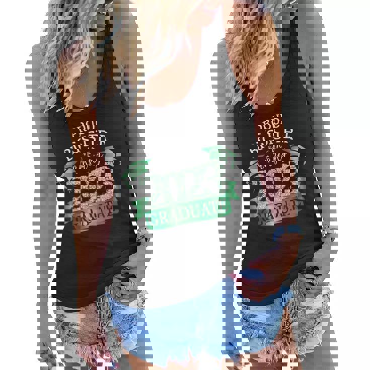 Proud Big Sister I 2023 Graduate Black Green Outfit Women Flowy Tank