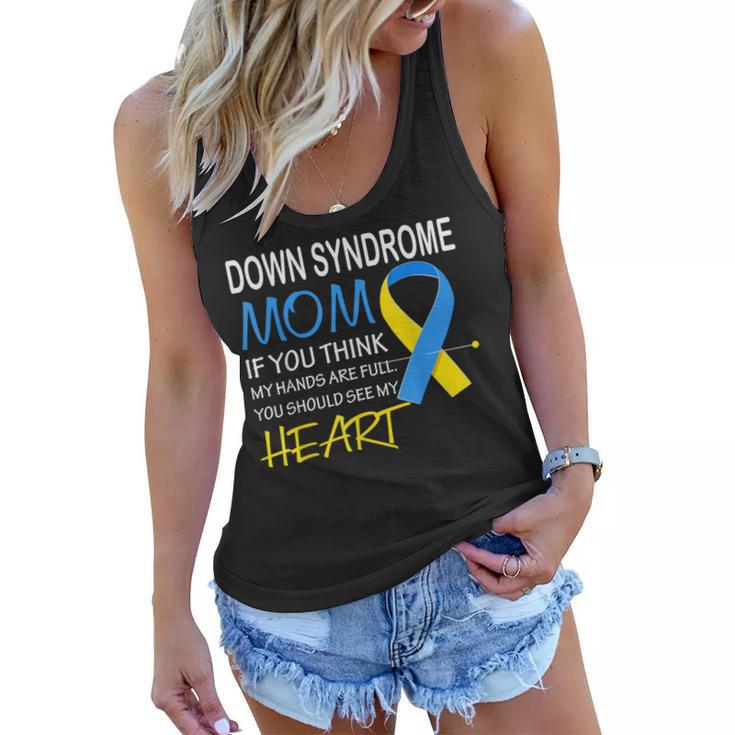 Proud Mom Of A T21 Warrior Down Syndrome Awareness Gifts  Women Flowy Tank