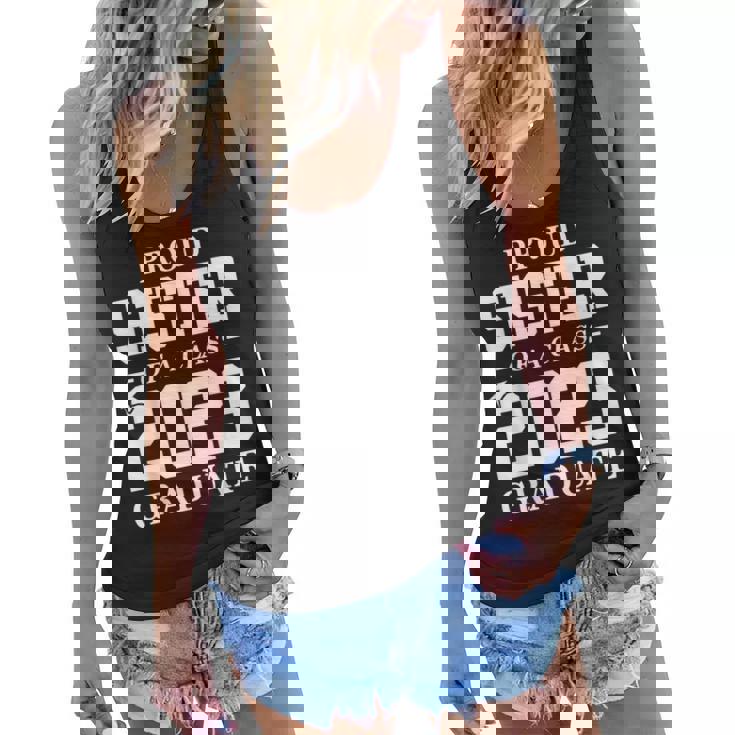 Proud Sister Graduation Gift Senior 23 Grad Class Of 2023 Women Flowy Tank