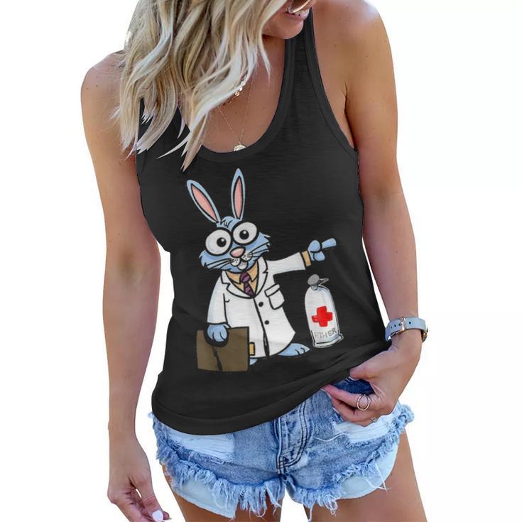 Rabbit Nurse Docter Medical Bunny Love Gift Happy Easter Day Women Flowy Tank