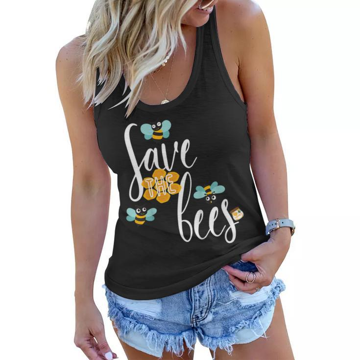 Save The Bees Tshirt Planet Earth Day Beekeeper Beekeeping Women Flowy Tank