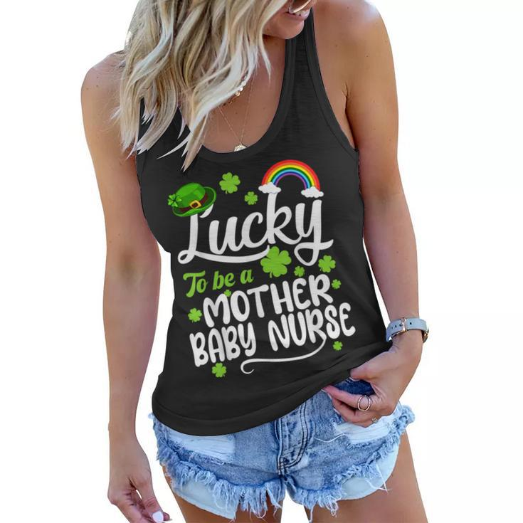 Shamrocks Lucky To Be A Mother Baby Nurse St Patricks Day Women Flowy Tank