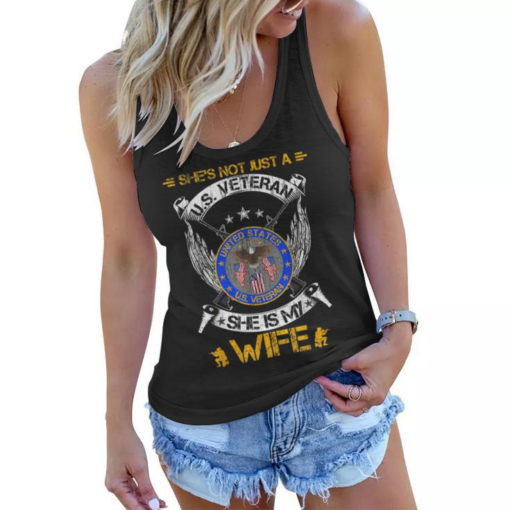 Shes Not Just A Us Military Veteran She Is My Wife  Women Flowy Tank