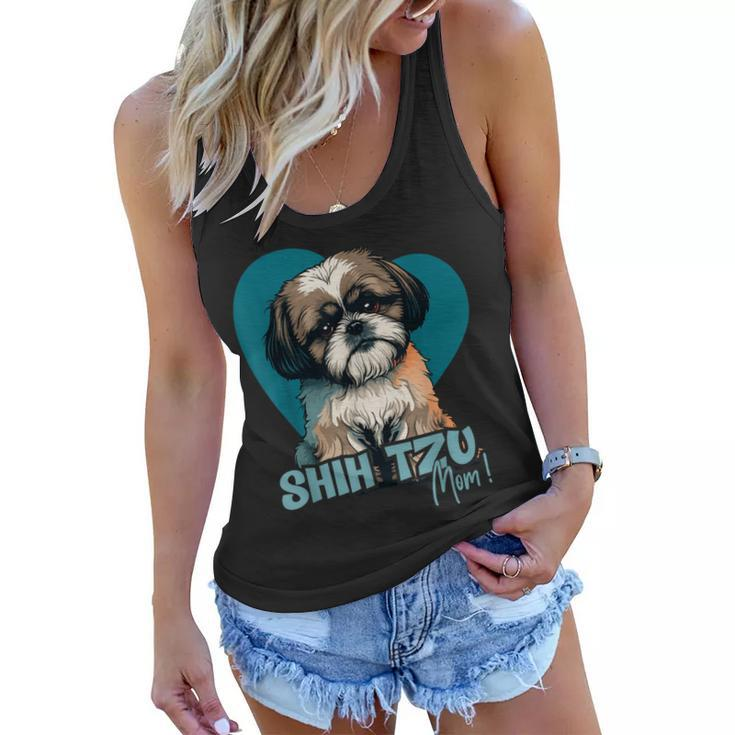 Shih Tzu Dog With Heartdecoration - Shihtzumom  Women Flowy Tank