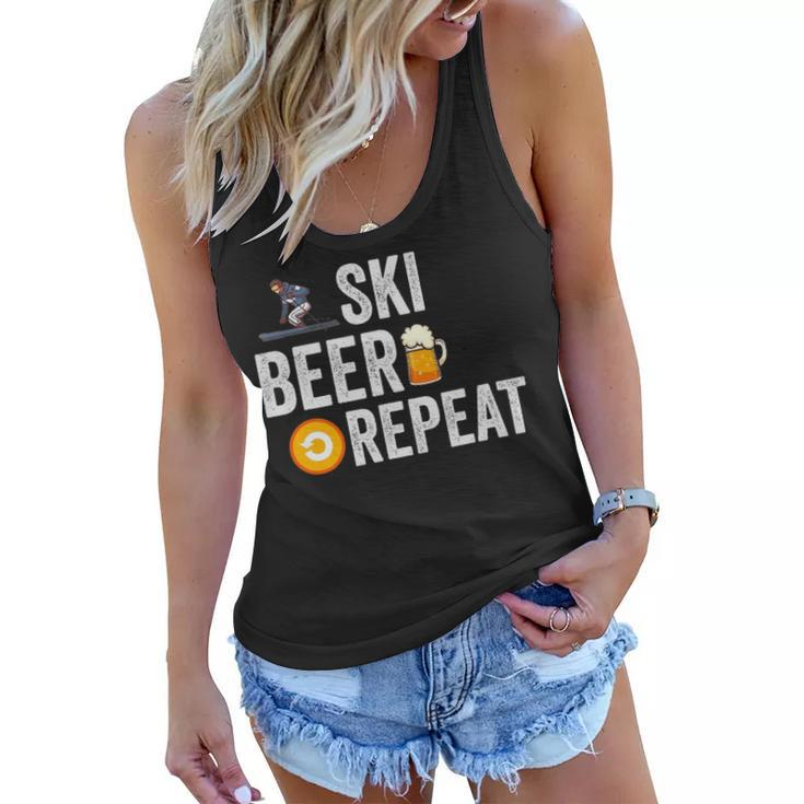 Ski Beer Repeat I Alcohol Winter Sports Skiing Skiing Women Flowy Tank