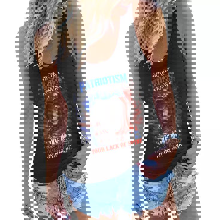 Sorry If My Patriotism Offends You Trust Me Sarcastic Skull  Women Flowy Tank