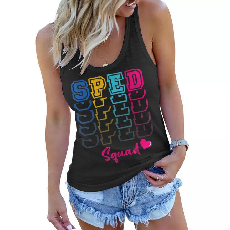 Sped Squad Proud Special Education Para Teacher Colorful Women Flowy Tank