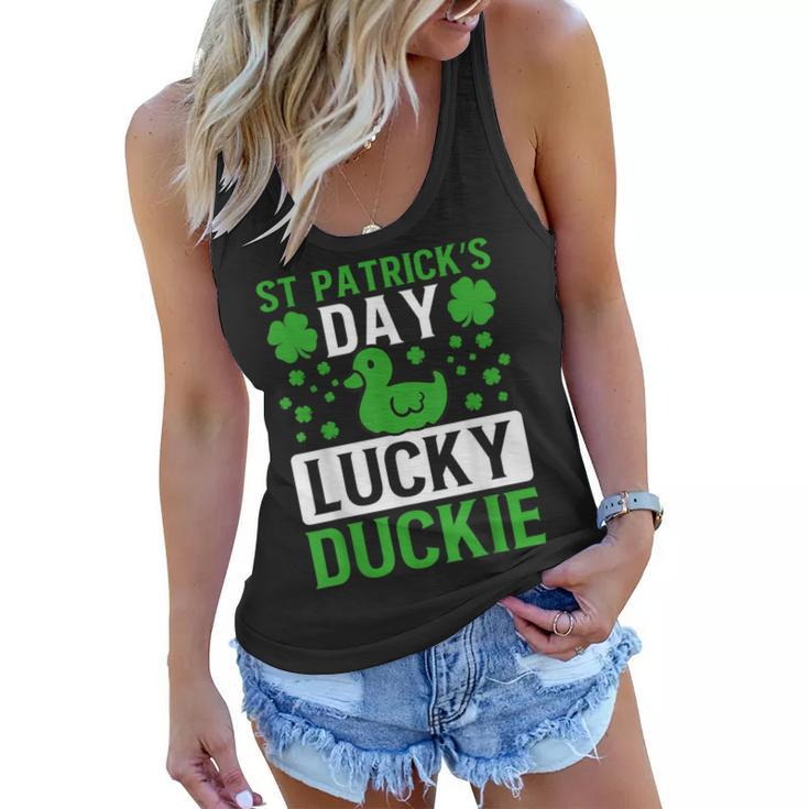 St Patricks Day Lucky Duckie  Women Flowy Tank