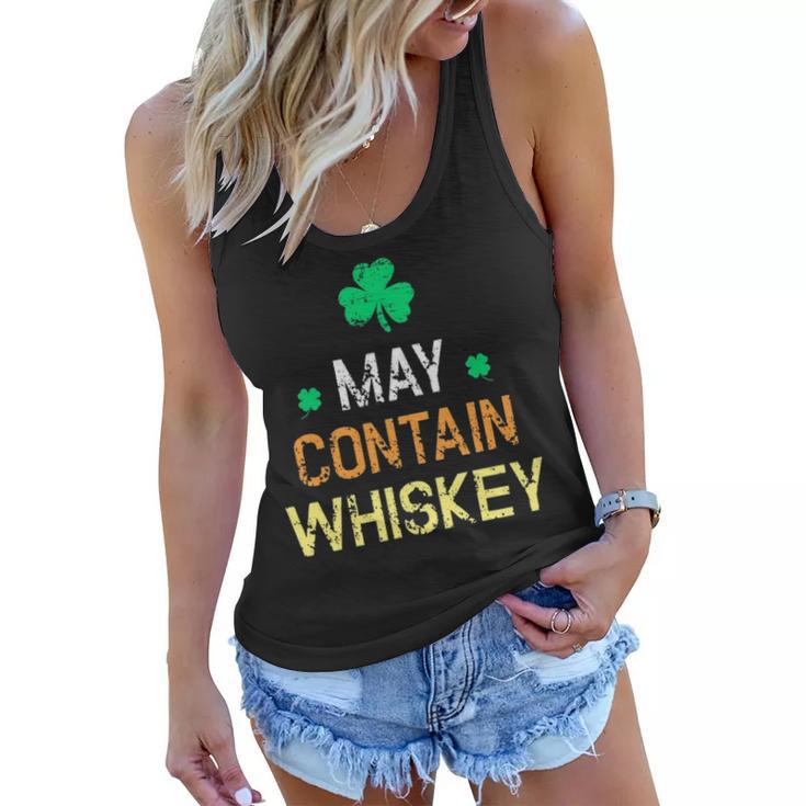 St Patricks Day - May Contain Whiskey Funny Irish Whiskey Women Flowy Tank