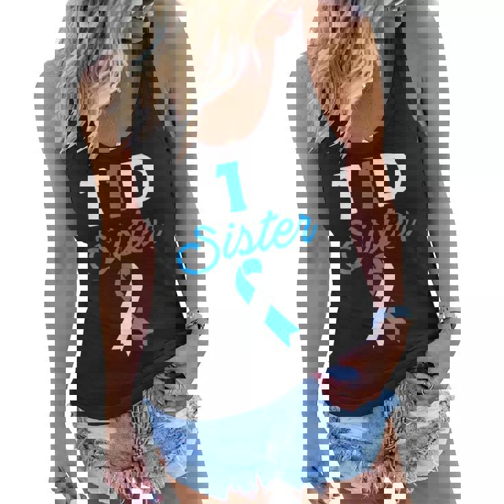 T1d Sister Type 1 Diabetes  Diabetic Awareness Women Flowy Tank