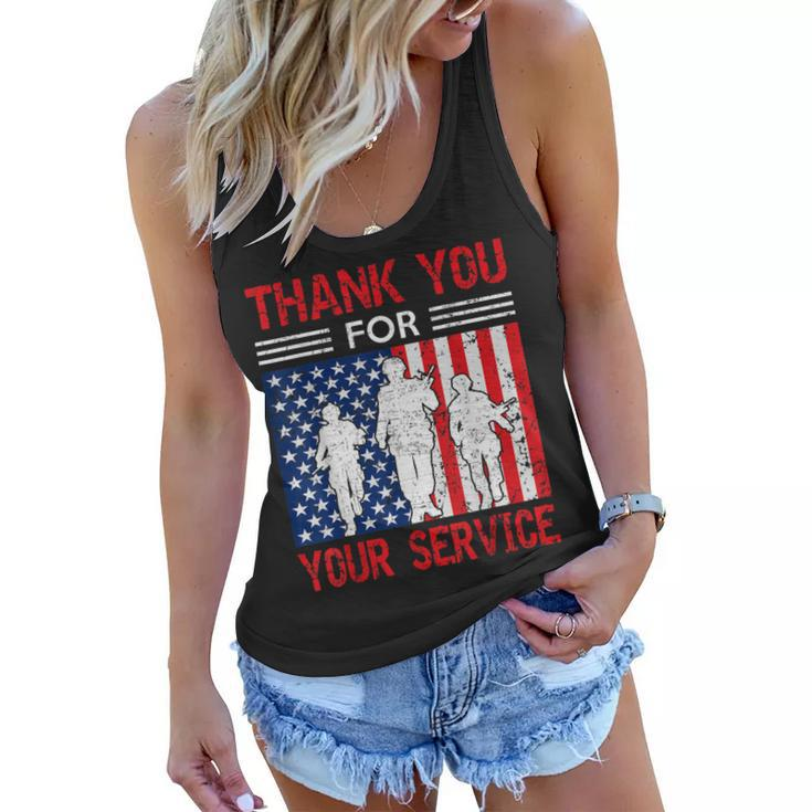 Thank You For Your Services Patriotic Veterans Day Men Women Women Flowy Tank