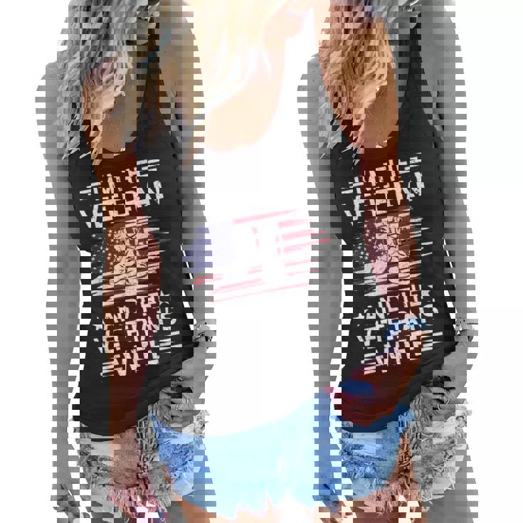 The Veteran & The Veterans Wife Proud American Veteran Wife  Women Flowy Tank