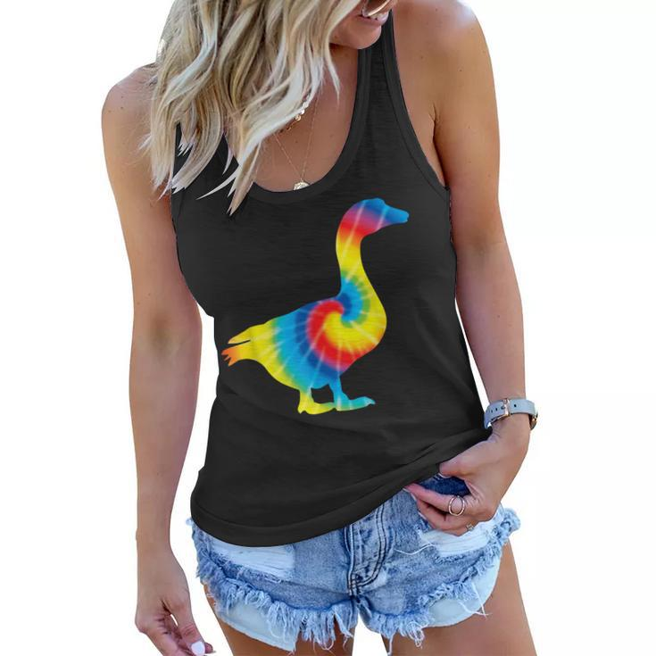 Tie Dye Goose Rainbow Print Waterfowl Hippie Peace Gift  Women Flowy Tank