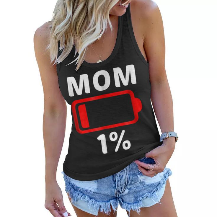 Tired Mom  Low Battery Tshirt Women Mothers Day Gift Women Flowy Tank