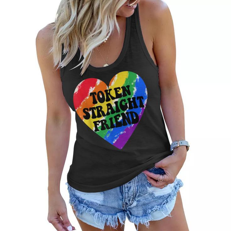 Token Straight Friend Funny Lgbt Quote For Straight Rainbow  Women Flowy Tank