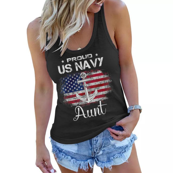 Us Na Vy Proud Aunt - Proud Us Na Vy Aunt For Mothers Day  Women Flowy Tank