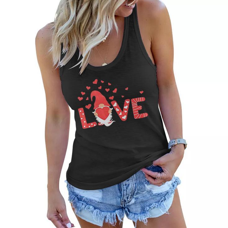Valentines Day Gnomes Love Heart Graphic Lover Gift Couple Women Flowy Tank