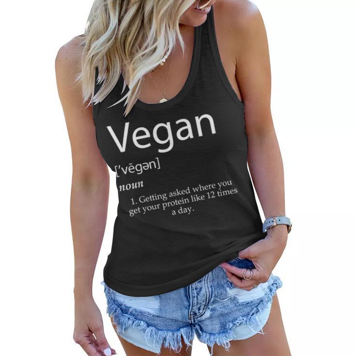 Vegan Definition    Funny Vegan Joke   Women Men Kids Women Flowy Tank