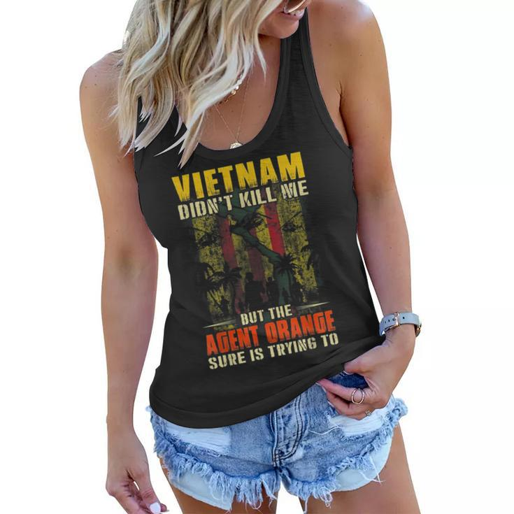 Vietnam War Orange Agent Military Victims Retired Soldiers  Women Flowy Tank