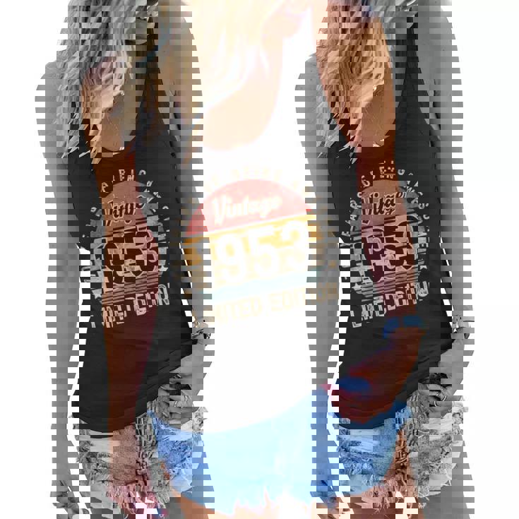 Vintage 1953 70 Year Old Gifts For Man Woman 70Th Birthday Women Flowy Tank