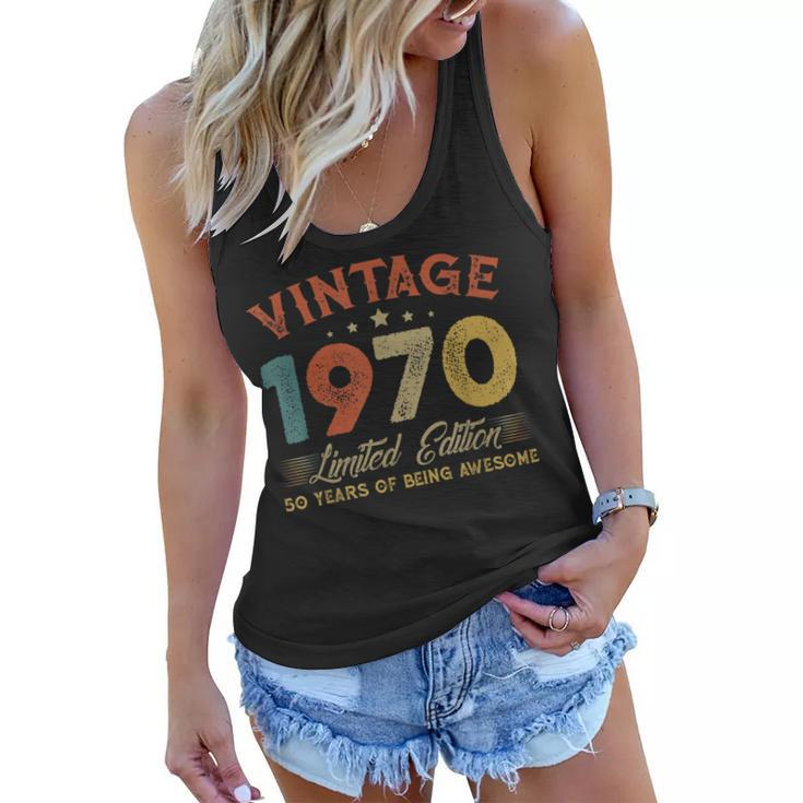 Vintage 1970 Clothes 50 Years Old Retro 50Th Birthday Gifts  Women Flowy Tank