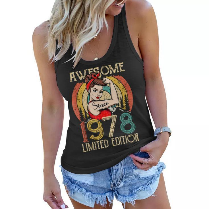 Vintage 44 Year Old Birthday Gifts For Women Best Of 1978  Women Flowy Tank