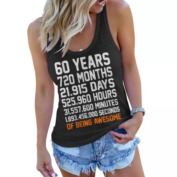 Vintage 60Th Birthday Gifts 60 Years Old Anniversary Awesome  Women Flowy Tank