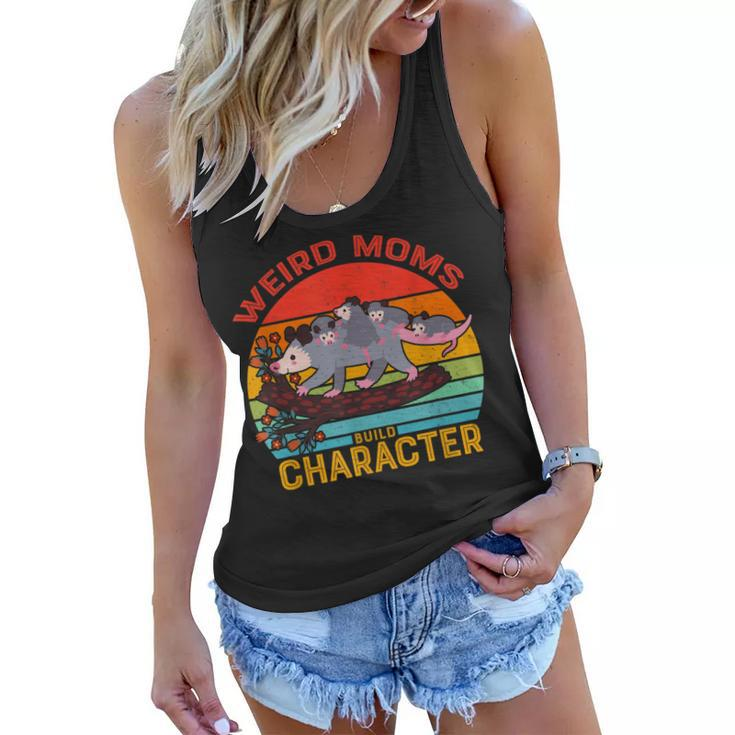 Vintage Weird Moms Build Character Opossum Mom Mothers Day  Women Flowy Tank