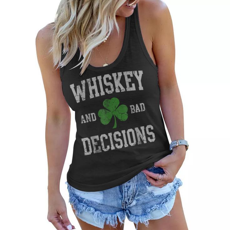 Whiskey And Bad Decisions Irish St Patricks Day Men Women  Women Flowy Tank