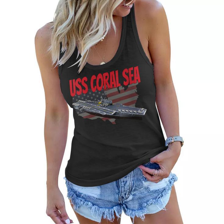 Womens Aircraft Carrier Uss Coral Sea Cva-43 For Grandpa Dad Son  Women Flowy Tank