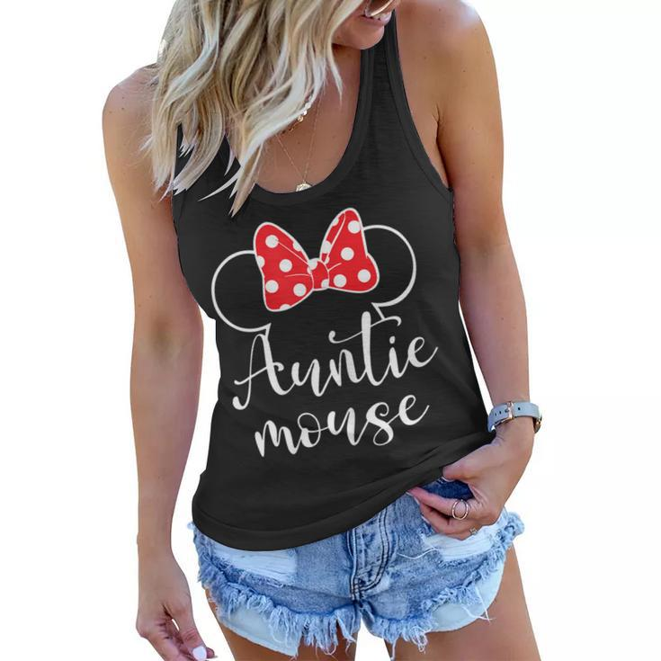 Womens Auntie Mouse Tee Funny Aunt Gift Tee Aunt Birthday Party Women Flowy Tank