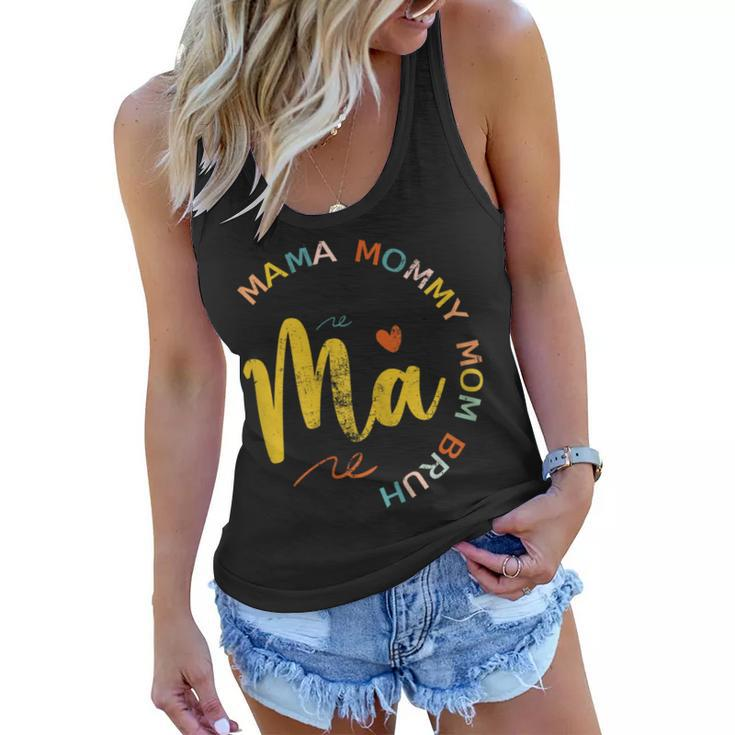 Womens Funny Mothers Day  Ma Mama Mommy Mom Bruh  Women Flowy Tank